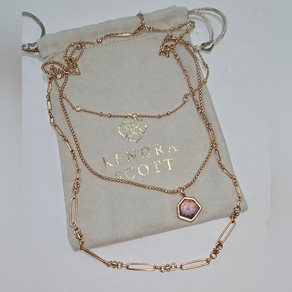 Kendra Scott Vanessa Multi-Strand Necklace in Peach Ombré, Rose Gold-Plated New - Picture 11 of 12